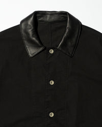 FreshService  COTTON CANVAS LEATHER COLLAR WORK JACKET BEIGE