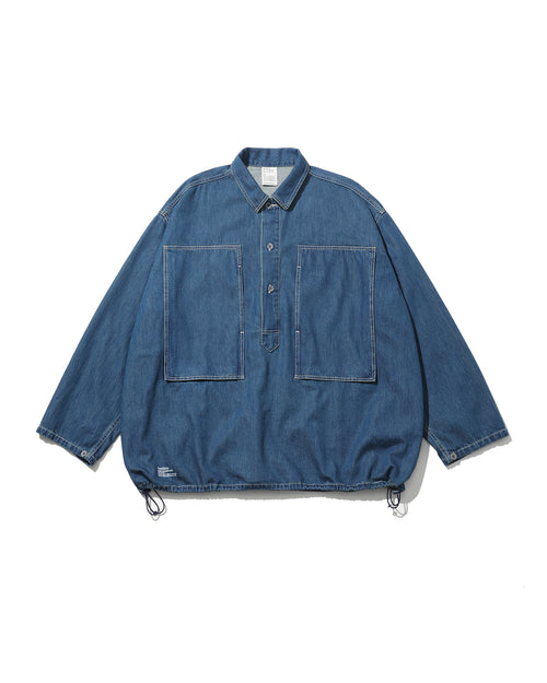 FreshService  DENIM PULLOVER SHIRT FADE INDIGO