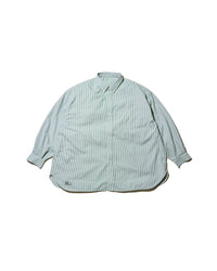 FreshService DRY OXFORD CORPORATE L/S BDSHIRT GREEN STRIPE
