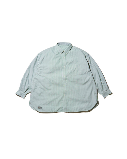 FreshService DRY OXFORD CORPORATE L/S BDSHIRT GREEN STRIPE