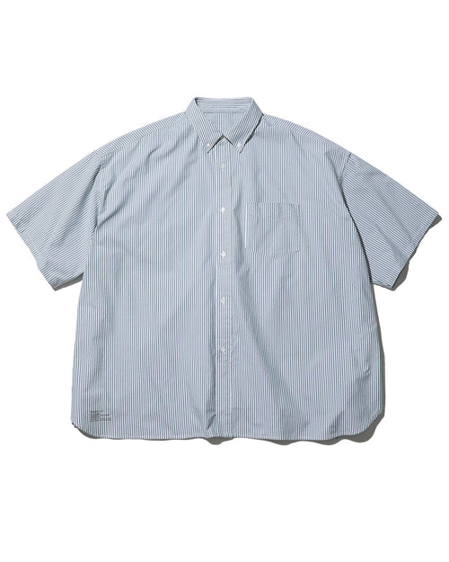 FreshService  DRY OXFORD CORPORATE S/S B.D SHIRT  GREEN STRIPE