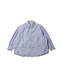 FreshService / DRY OXFORD FLAP POCKET L/S SHIRT BLUE STRIPE