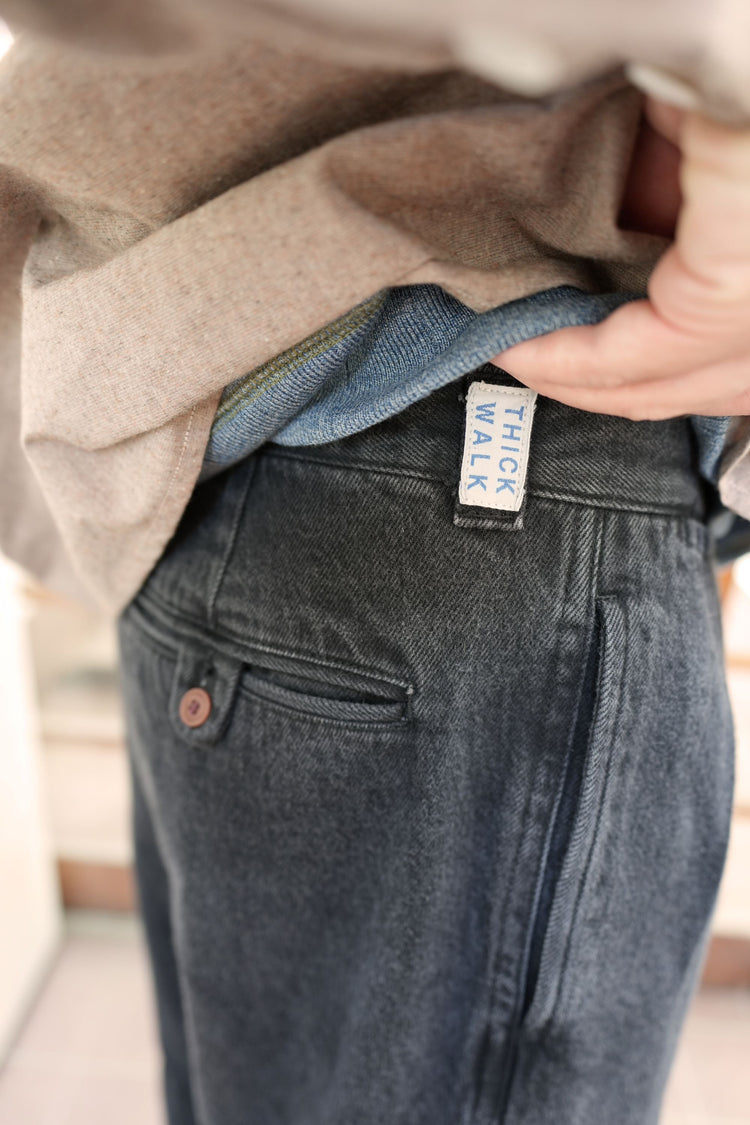 NOROLL  THICKWALK PANTS BLACK DENIM
