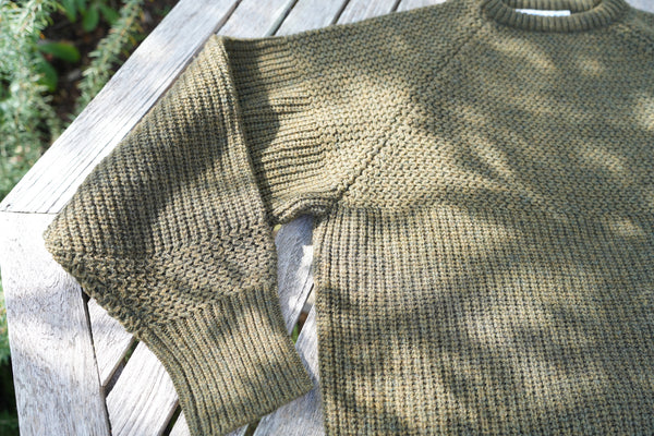 NOROLL  SIMPLE CREW NECK KNIT OLIVE