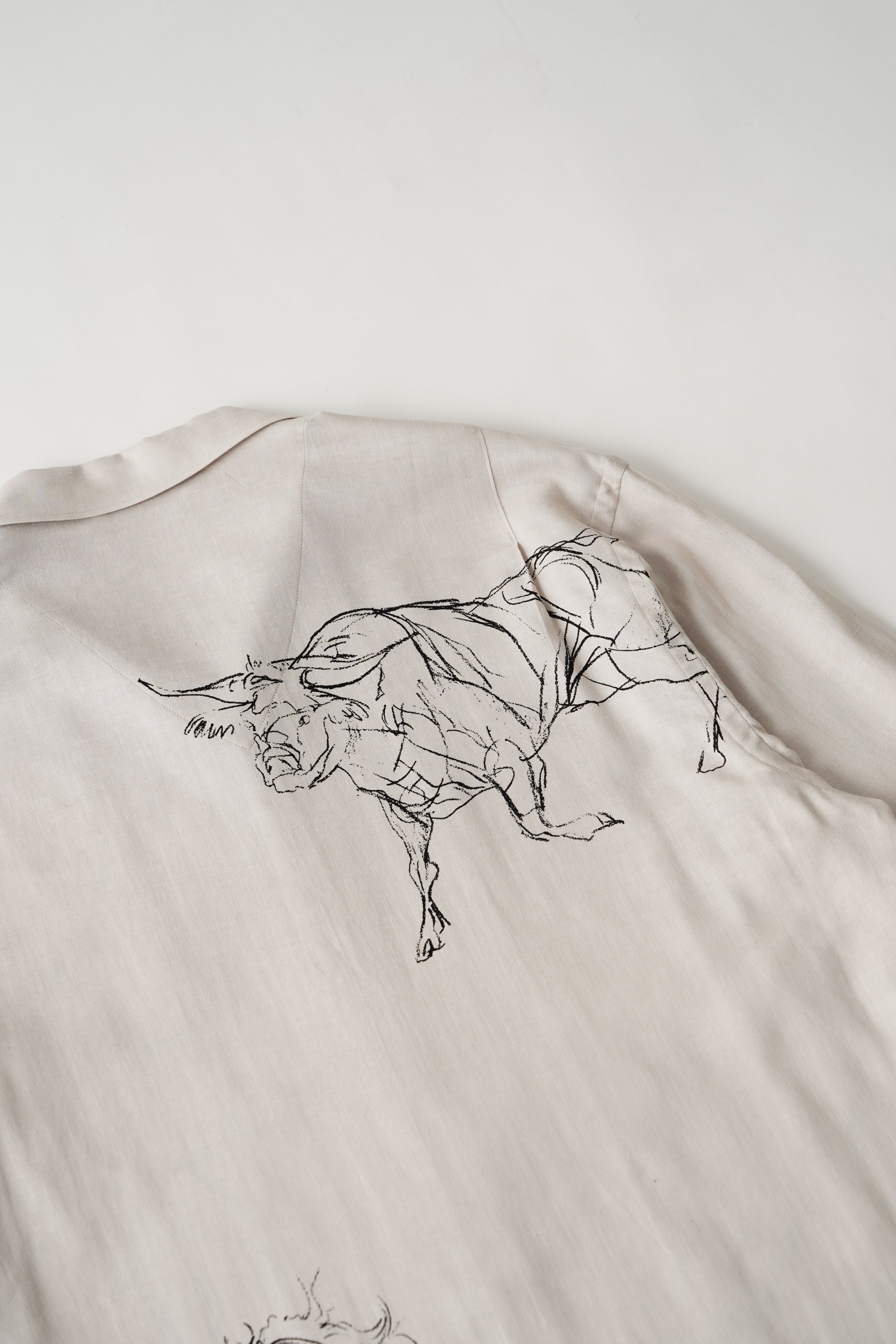 OLD JOE BRAND ORIGINAL PRINTED OPEN COLLAR SHIRTS (ANIMAL DRAWING