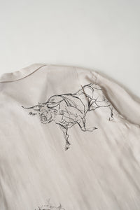 OLD JOE BRAND ORIGINAL PRINTED OPEN COLLAR SHIRTS (ANIMAL DRAWING) Long-sleeve 261OJ-SH18