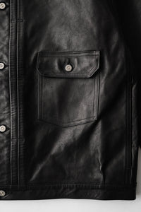 OLD JOE BRAND   PATINA HORSE-HIDE RIVETED JACKET 262OJ-JK17 PATINA BLACK