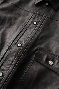 OLD JOE BRAND   PATINA HORSE-HIDE RIVETED JACKET 262OJ-JK17 PATINA BLACK