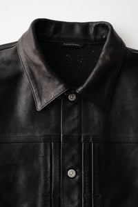 OLD JOE BRAND   PATINA HORSE-HIDE RIVETED JACKET 262OJ-JK17 PATINA BLACK