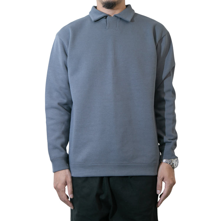 BAMME/ Ribbed Cardboard Knit Keyneck Polo Shirt (Unisex)