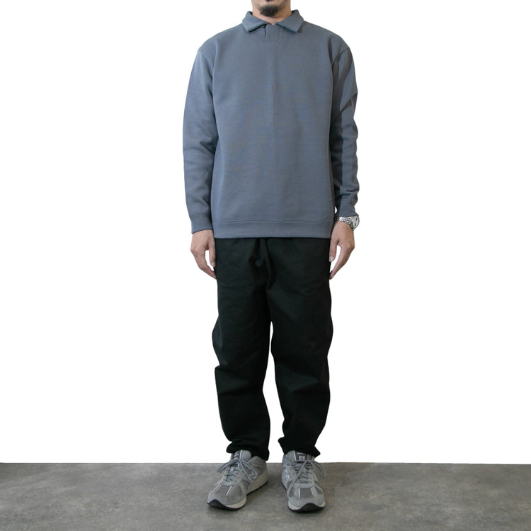 BAMME/ リブダンボールニット キーネック ポロシャツ ユニセックス