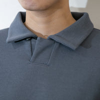 BAMME/ Ribbed Cardboard Knit Keyneck Polo Shirt (Unisex)