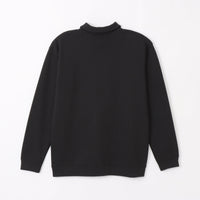 BAMME/ リブダンボールニット キーネック ポロシャツ ユニセックス