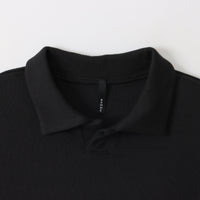 BAMME/ Ribbed Cardboard Knit Keyneck Polo Shirt (Unisex)