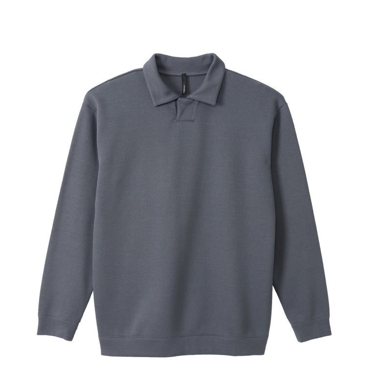 BAMME/ Ribbed Cardboard Knit Keyneck Polo Shirt (Unisex)