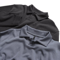 BAMME/ Ribbed Cardboard Knit Keyneck Polo Shirt (Unisex)