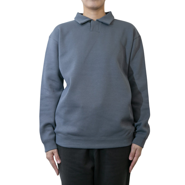 BAMME/ Ribbed Cardboard Knit Keyneck Polo Shirt (Unisex)