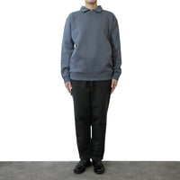 BAMME/ Ribbed Cardboard Knit Keyneck Polo Shirt (Unisex)