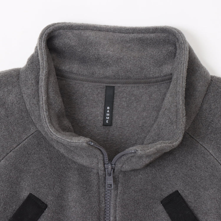 BAMME/ リサイクルポリエステル エコフリース ブリティッシュポリス ジップブルゾン オーバーサイズ ユニセックス