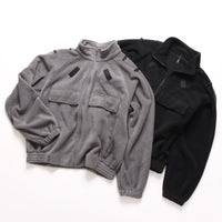 BAMME/ リサイクルポリエステル エコフリース ブリティッシュポリス ジップブルゾン オーバーサイズ ユニセックス