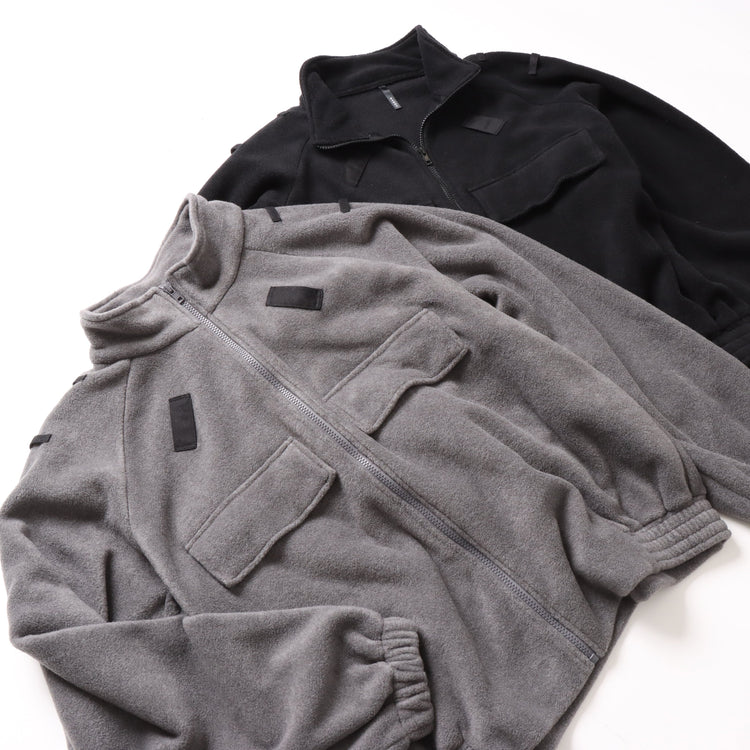 BAMME/ リサイクルポリエステル エコフリース ブリティッシュポリス ジップブルゾン オーバーサイズ ユニセックス