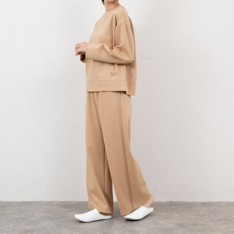 meme rirerire/ マスタリーソフトダンボールニット サイドラインワイドパンツ