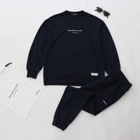 meme rirerire/Mデクラーク裏毛 ロゴプリント スウェットセットアップ 3点セット