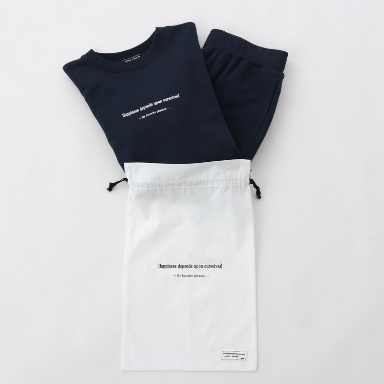 meme rirerire/Mデクラーク裏毛 ロゴプリント スウェットセットアップ 3点セット