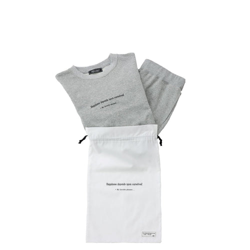 meme rirerire/Mデクラーク裏毛 ロゴプリント スウェットセットアップ 3点セット