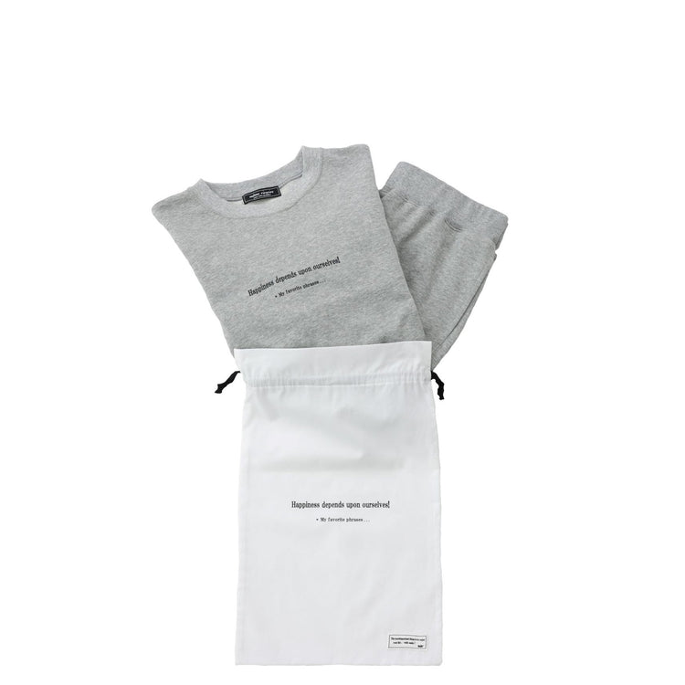 meme rirerire/Mデクラーク裏毛 ロゴプリント スウェットセットアップ 3点セット