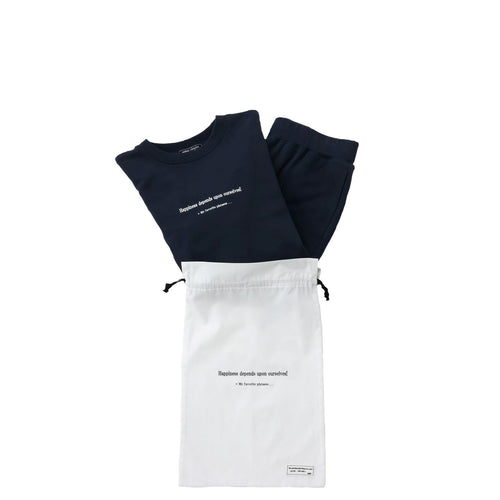 meme rirerire/Mデクラーク裏毛 ロゴプリント スウェットセットアップ 3点セット