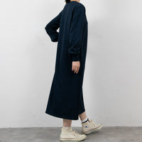 meme rirerire/ デクラーク裏毛 ロゴプリント ロングスウェットワンピース