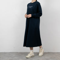 meme rirerire/ デクラーク裏毛 ロゴプリント ロングスウェットワンピース