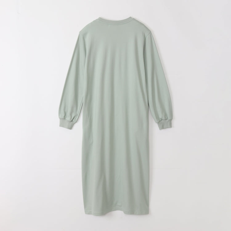 meme rirerire/ デクラーク裏毛 ロゴプリント ロングスウェットワンピース