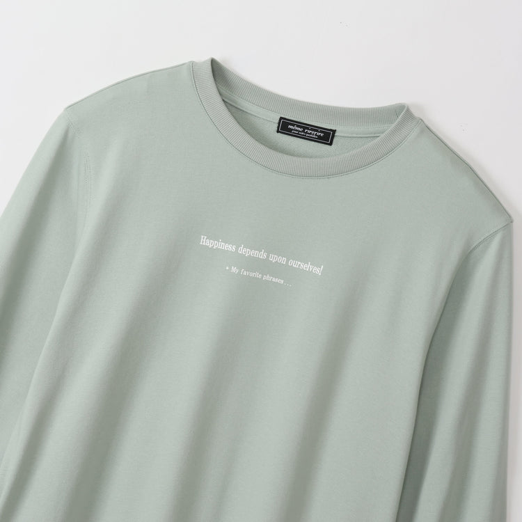 meme rirerire/ デクラーク裏毛 ロゴプリント ロングスウェットワンピース