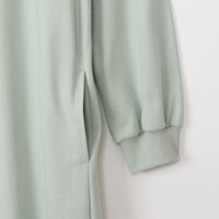 meme rirerire/ デクラーク裏毛 ロゴプリント ロングスウェットワンピース