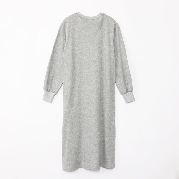 meme rirerire/ デクラーク裏毛 ロゴプリント ロングスウェットワンピース