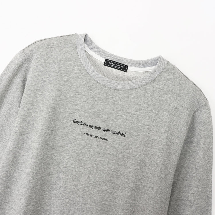 meme rirerire/ デクラーク裏毛 ロゴプリント ロングスウェットワンピース