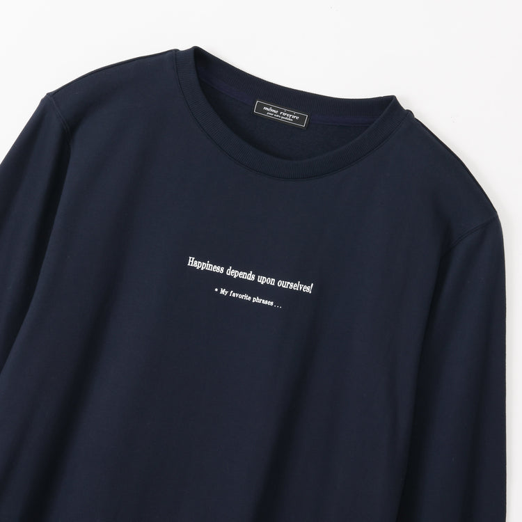 meme rirerire/ デクラーク裏毛 ロゴプリント ロングスウェットワンピース