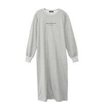 meme rirerire/ デクラーク裏毛 ロゴプリント ロングスウェットワンピース