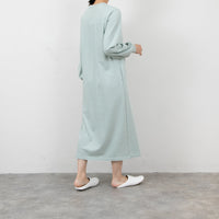 meme rirerire/ デクラーク裏毛 ロゴプリント ロングスウェットワンピース