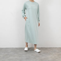 meme rirerire/ デクラーク裏毛 ロゴプリント ロングスウェットワンピース