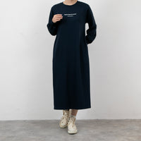 meme rirerire/ デクラーク裏毛 ロゴプリント ロングスウェットワンピース