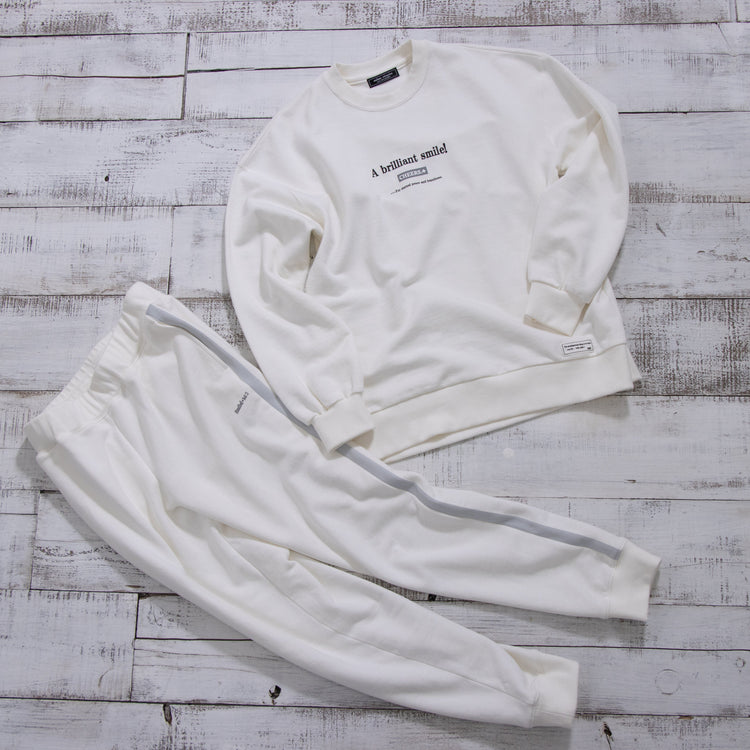 meme rirerire/Mロゴプリント オーバーサイズ 長袖スウェットプルオーバー