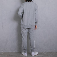 meme rirerire/Mロゴプリント オーバーサイズ 長袖スウェットプルオーバー