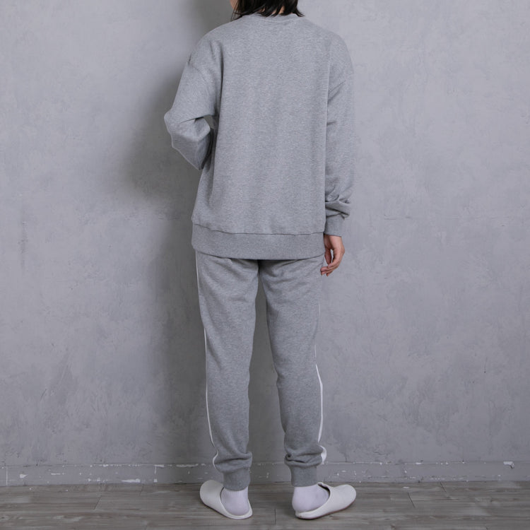 meme rirerire/Mロゴプリント オーバーサイズ 長袖スウェットプルオーバー