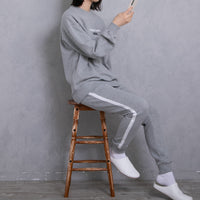 meme rirerire/Mロゴプリント オーバーサイズ 長袖スウェットプルオーバー