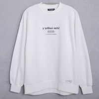 meme rirerire/Mロゴプリント オーバーサイズ 長袖スウェットプルオーバー