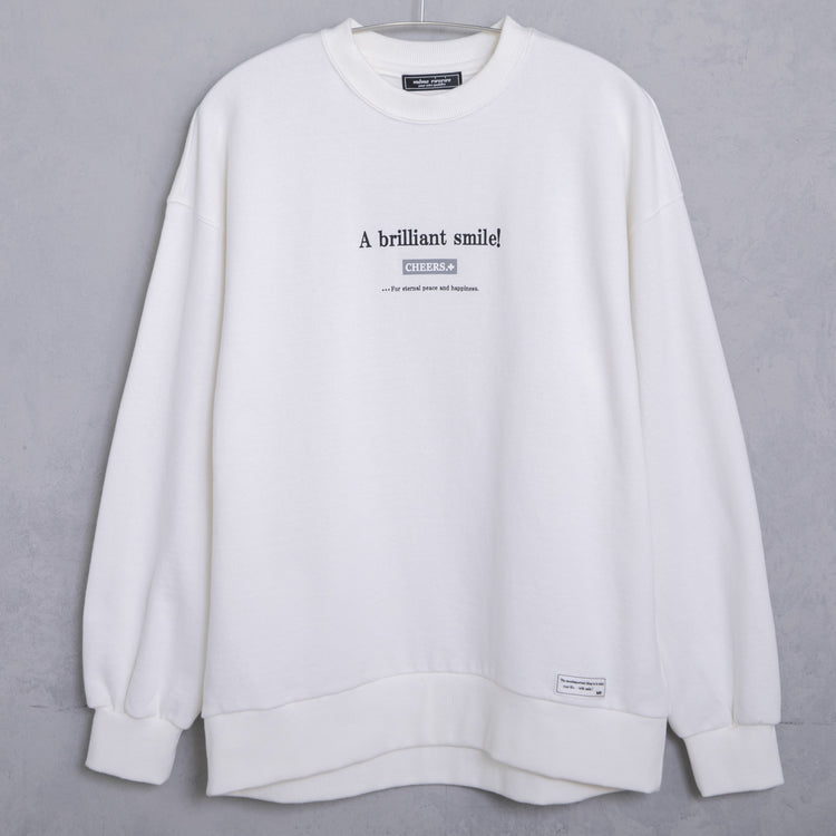 meme rirerire/Mロゴプリント オーバーサイズ 長袖スウェットプルオーバー