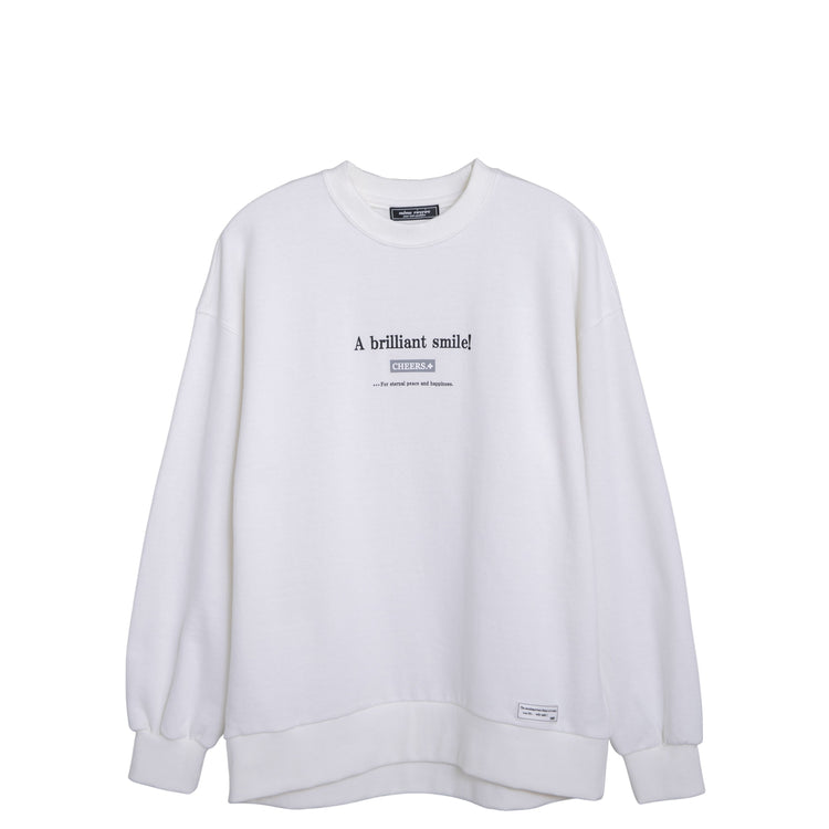 meme rirerire/Mロゴプリント オーバーサイズ 長袖スウェットプルオーバー